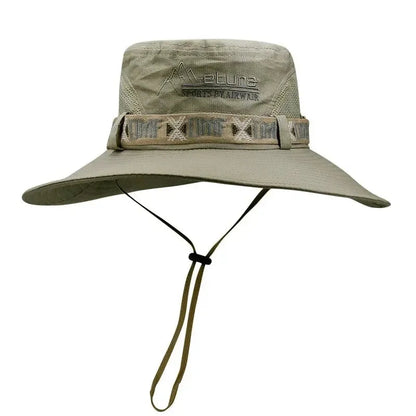 1Set bucket hat Summer Men UV Protection Hiking Beach Sunscreen Cap Bucket Hats Summer Hunting Hat Mesh Fisherman Safari Hat Pi-Mart