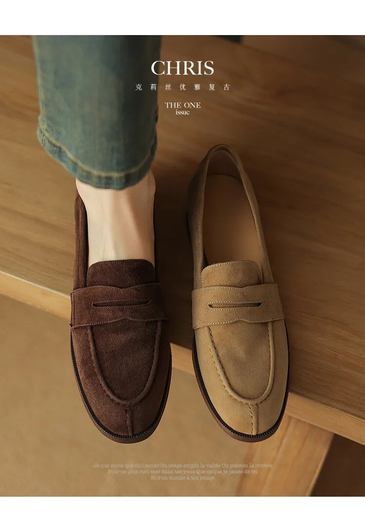 Shoes for Women 2024 Summer Brown Casual Flats Ladies Shoe Fashion Suede Loafers Soft Sole Non-Slip Feminino Zapatos Mujer NovaCart
