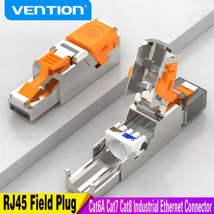 Clearance_RJ45 Cat8 Cat7 Cat6A Connectors Metal Tool Free Easy Termination Plug 2000MHz 40G LAN Cable 22AWG - 24AWG Reusable Eth Pi-Mart