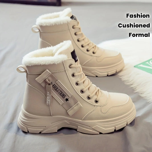 Insulated Women's Winter Ankle Boots with Thick Sole Traction Pi-Mart
