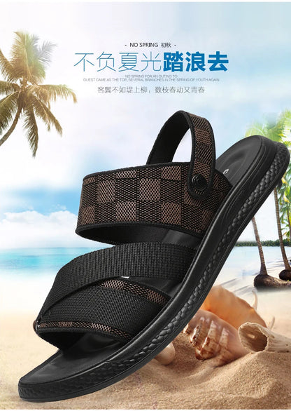 Men's high quality casual sandals summer outdoor waterproof anti slip soft sole comfort beach shoes fashion Lazy Driving slipper