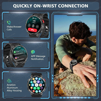 2026 New T-Rex3 Pro 1100mAh Battery Smart Watch GPS path 5ATM Waterproof Sports Run tracker Outdoors Compass Military Smartwatch NovaCart