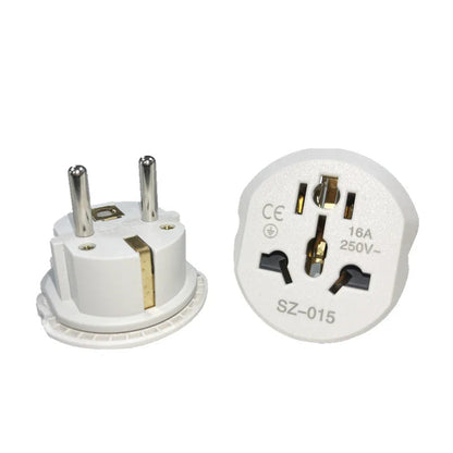 Universal Travel Adapter Converter 16A 250V Korea EU Plug 2 round Socket High Quality Wall Socket for AU US UK CN to EU KR Pi-Mart
