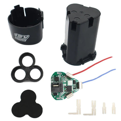 10.8V 12V Screwdriver Drill Battery Case Box with 18650 Hoder Brackets 3S 30A BMS Board for Shura Shrika Replace Use Pi-Mart