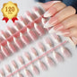 120Pcs Medium Long Square Acrylic French Fake Nails Full Cover Wearable French Press on Nails for Women Mixed Size False Nails NovaCart