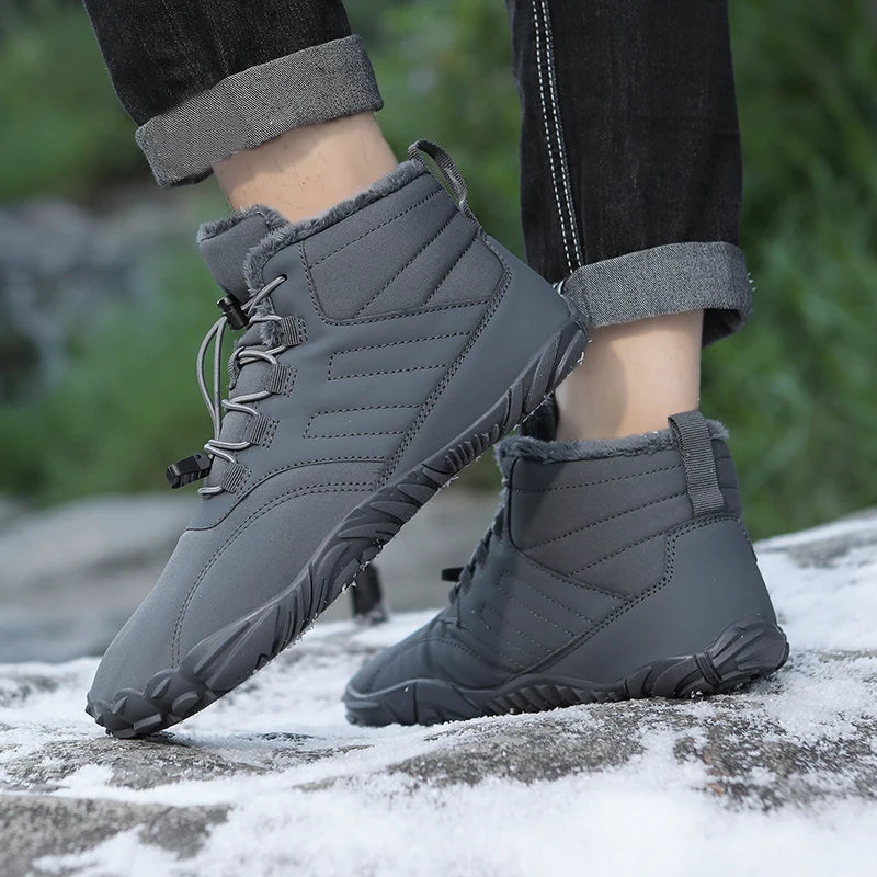 Snow Boots Men Winter Shoes Barefoot Ankle Boots 36-46 Couple Snow Shoes Outdoor Hiking Shoes Fur Warm Plush Boots NovaCart