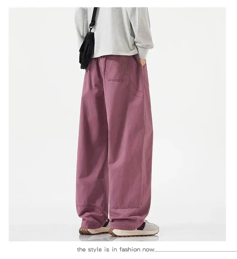 HIQOR High Quality 100% Cotton Work Pants Men Casual Straight Trousers Y2K Man Plus Size Cargo Pants Fashion Solid Workout Pants NovaCart
