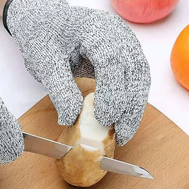 HPPE Level 5 Safety Cut-Resistant Gloves Anti Cut Proof Grey Anti-Cut Level Work Garden Butcher Gardening Handguard Kitchen Tool Pi-Mart