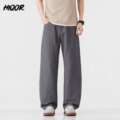 HIQOR Spring Men's American Retro Casual Pants Man Summer Sweatpants Joggers Track Pants Fashion Casual Loose Wide Leg Trousers NovaCart