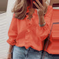 Plus Size Women Ruffled Blouse Pullover Long Sleeve