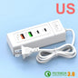Multi Ports USB C Charger Power Strip PD Type C Fast Charging Wall Charger Socket Quick Charge 3.0 EU/US/UK Plug Power Adapter Pi-Mart