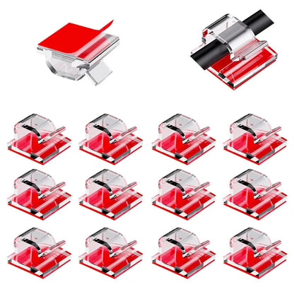 50Pcs Self-Adhesive Cable Clip Wire Protector Fixer Holder Desktop Tidy Management Wire Organizer For Mouse Headset Wire Storage Pi-Mart