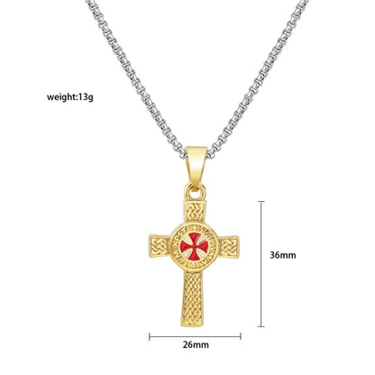 Cross Pendant Knights Templar Irish Knot Necklace