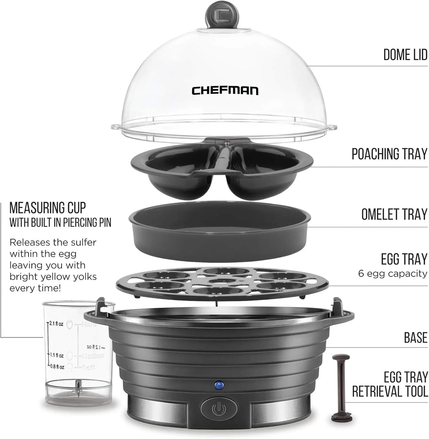 🍳 6‑Egg Rapid Electric Cooker – Steam, Poach & Boil with Ease SmartPursue™