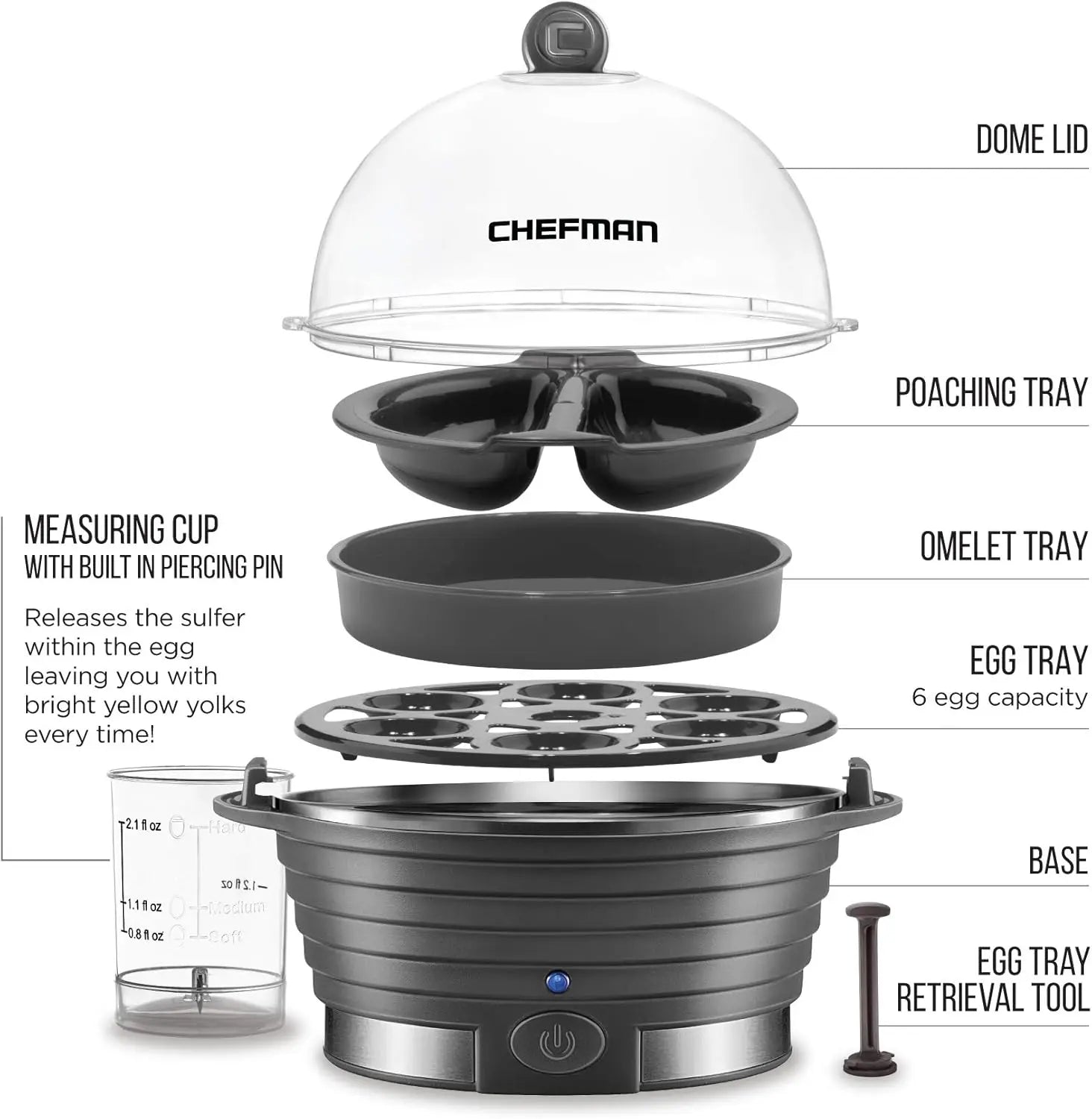 🍳 6‑Egg Rapid Electric Cooker – Steam, Poach & Boil with Ease SmartPursue™