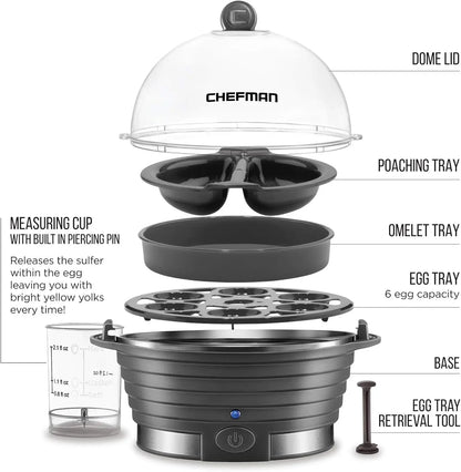 🍳 6‑Egg Rapid Electric Cooker – Steam, Poach & Boil with Ease SmartPursue™