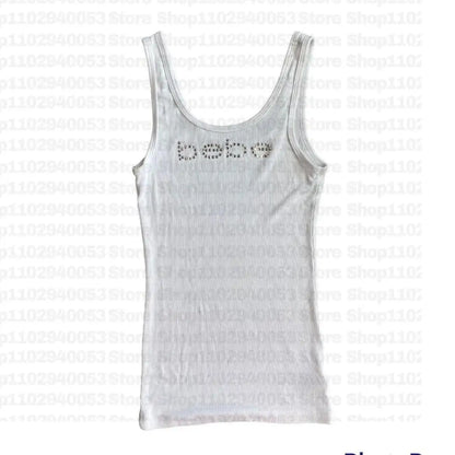 Vintage Sleeveless Tank Top Letters Summer Print Personality Crop top Sleeveless Slim Streetwear Punk Y2K Baby Tee Short Sleeve NovaCart