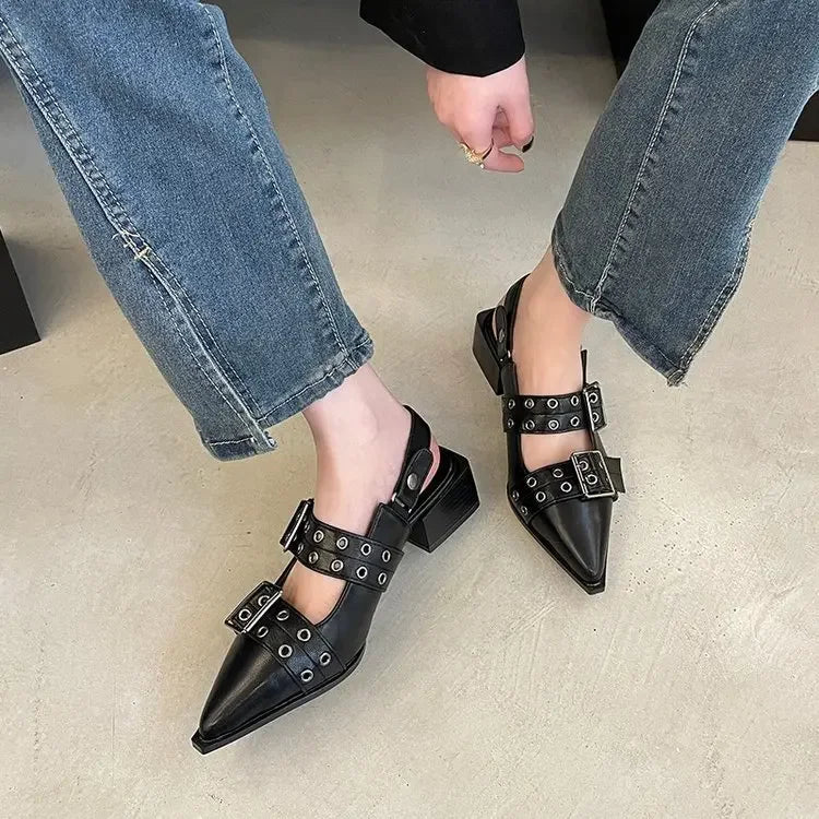 2023women's sandals summer  Ballet flats women Pointed rivet single shoe Platform Women Sandals zapatos de mujer tendencia NovaCart