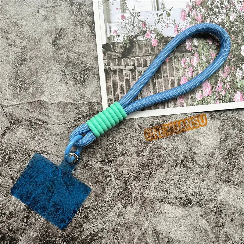 Wrist Strap for Phone Contrasting Colors Lanyard Keys Metal Keyring Accessories With Patch Cellphone Charm Luxury Hand Strap NovaCart