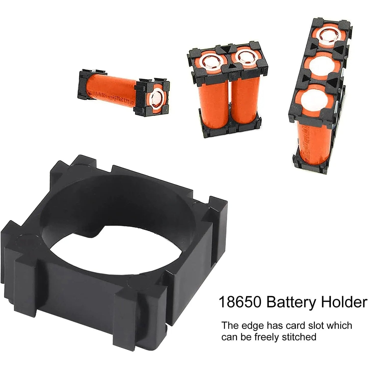 100Pcs 18650 Lithium Battery Holder, Plastic Battery Pack Bracket Cylindrical Cell Battery Stand Cell Spacer for DIY Fixed Batte Pi-Mart