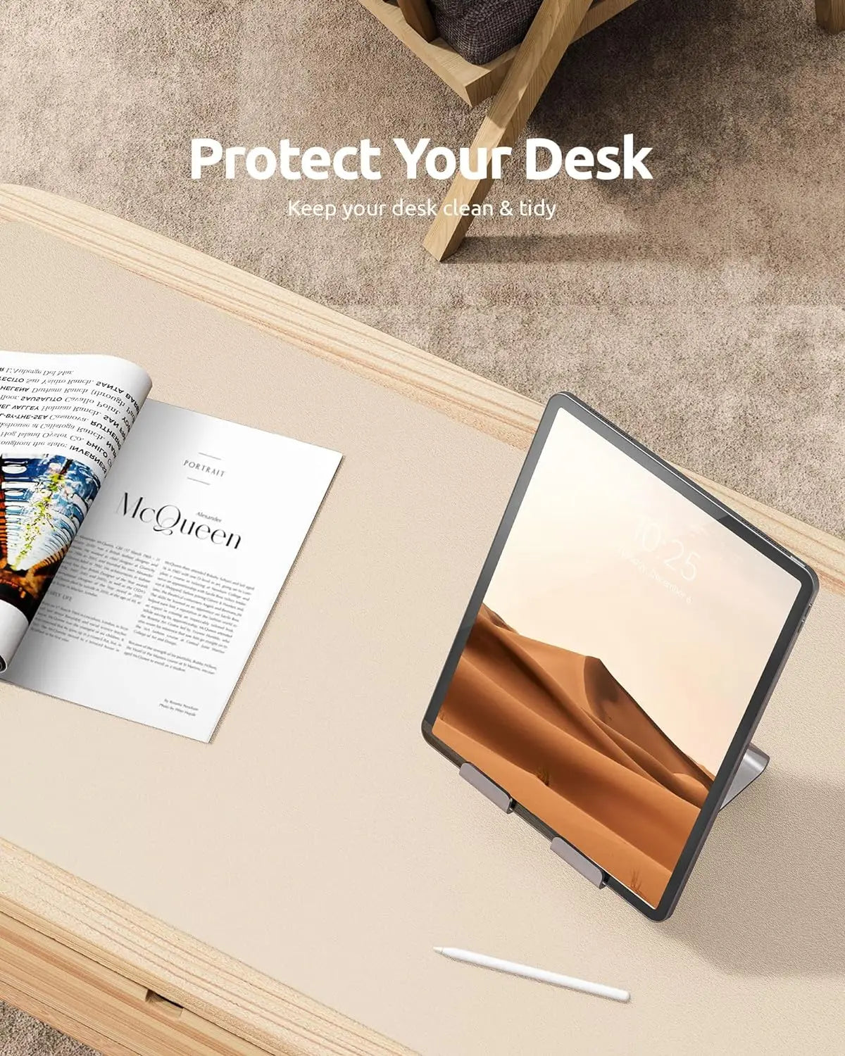 Large Mouse Pad,Office Desk Mat, Leather Desk Pad Protector, Non-Slip PU Leather Desk Blotter, Laptop Desk Pad Pi-Mart