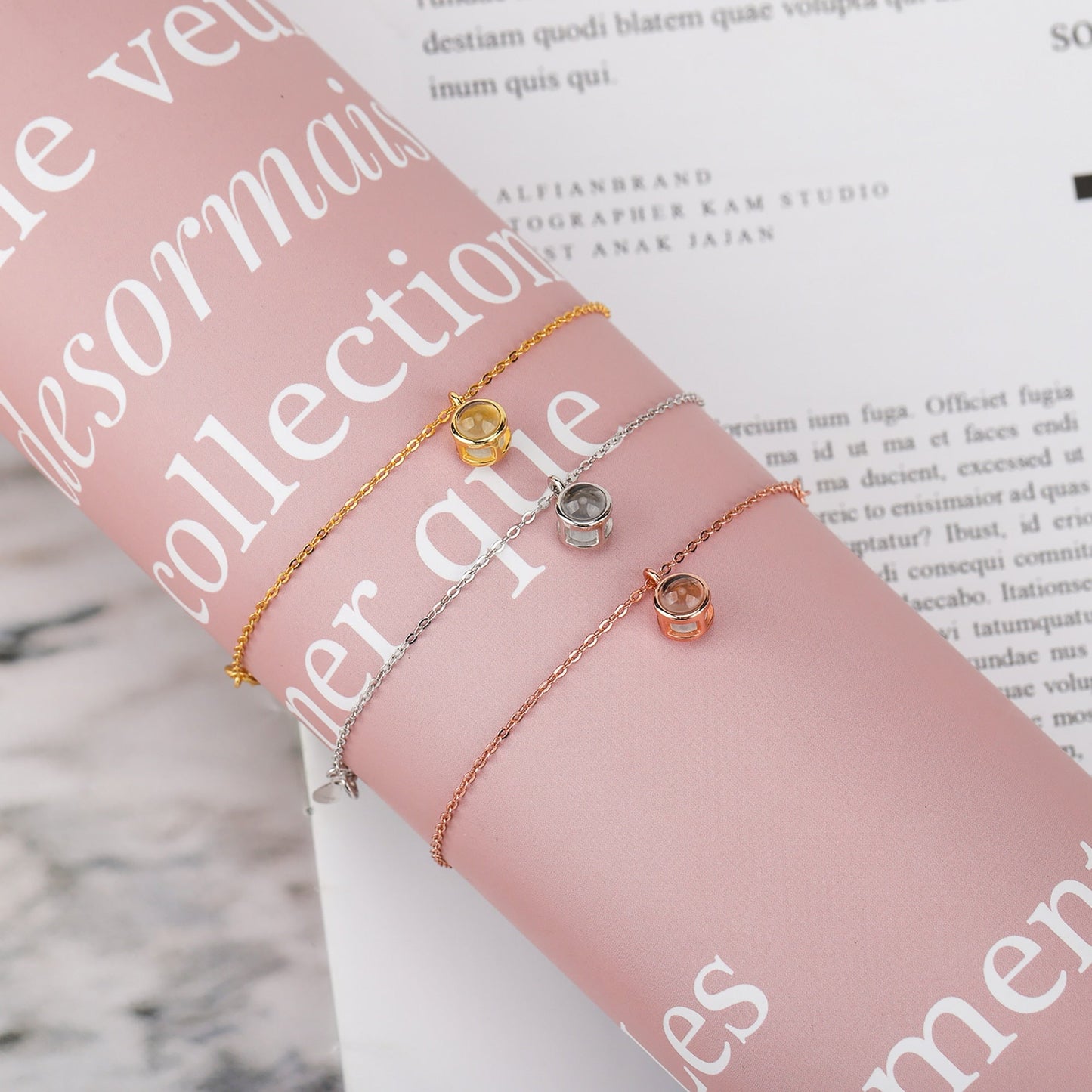 Custom Personalized Photo 100 Languages I Love You Projection Bracelet