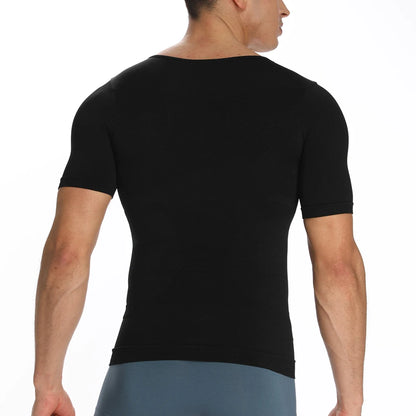 2PCS Men's Body Shaper Slimming Vest T-Shirt Elastic Slim Shapewear Compression Undershirts Tummy Control Waist Trainer Tank Top NovaCart