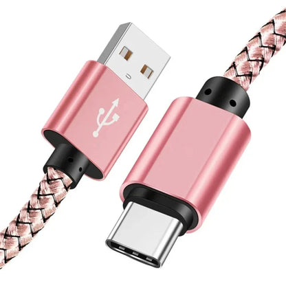 Nylon Data Cable Fast Charger USB A to Type C Charging Cable For Huawei Samsung   Android phone TypeC Charging Device 1M 2M 3M Pi-Mart