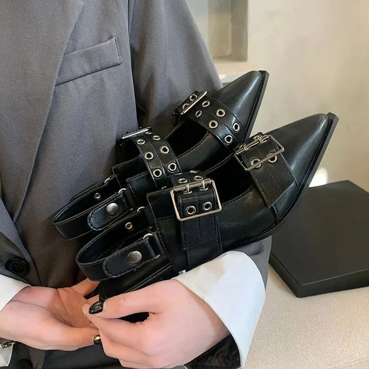 2023women's sandals summer  Ballet flats women Pointed rivet single shoe Platform Women Sandals zapatos de mujer tendencia NovaCart
