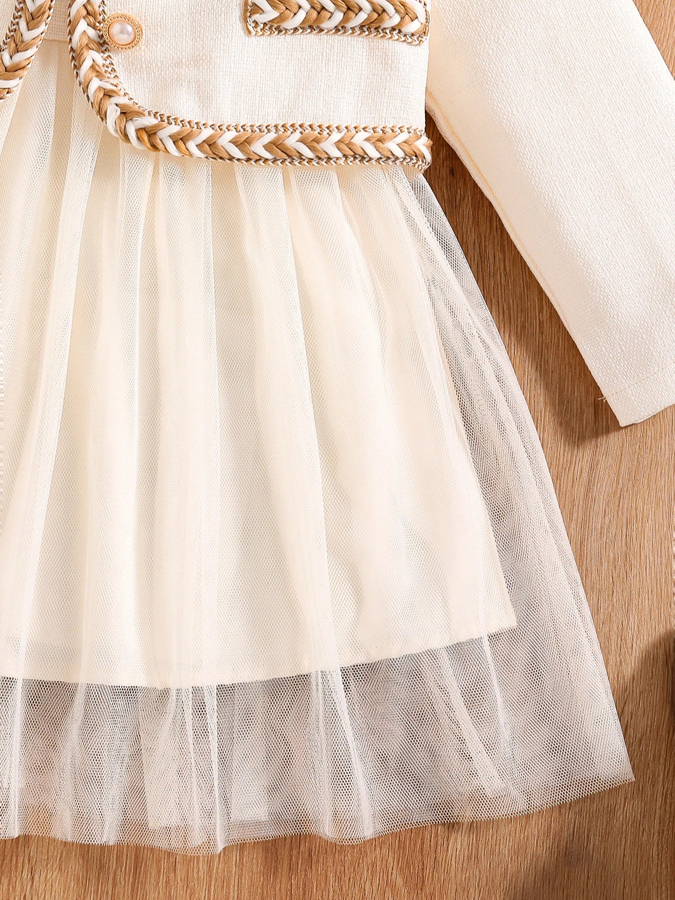 Girls' autumn fashion cute new dress, fluffy princess dress - white NovaCart