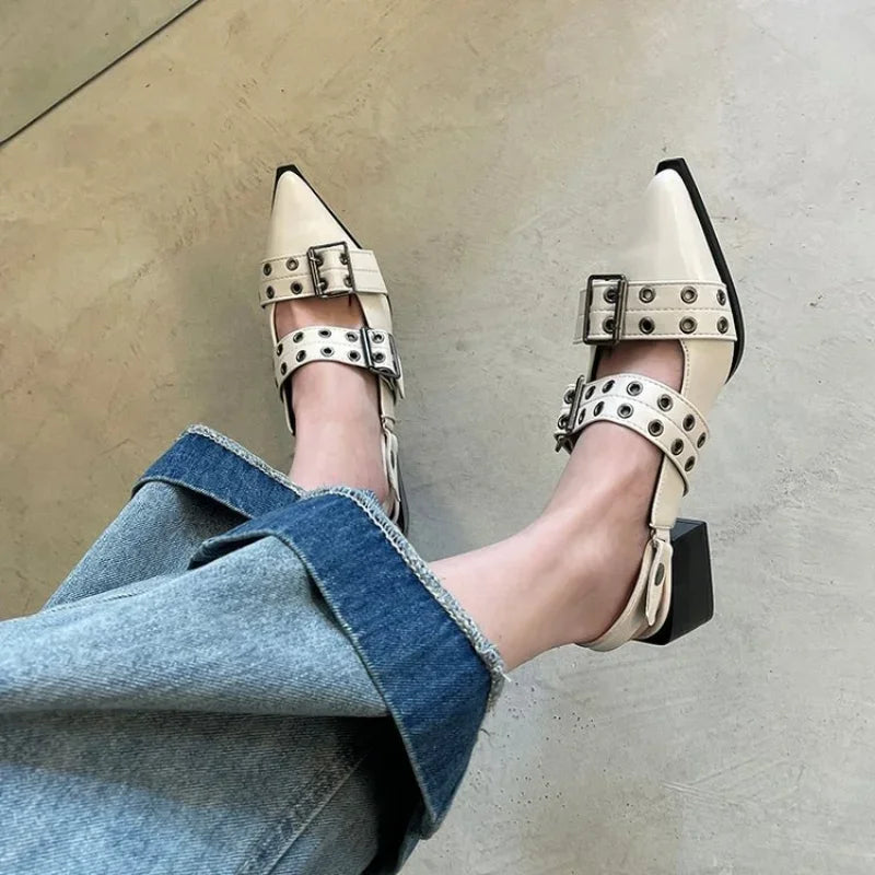 2023women's sandals summer  Ballet flats women Pointed rivet single shoe Platform Women Sandals zapatos de mujer tendencia NovaCart