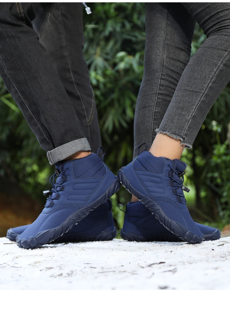 Snow Boots Men Winter Shoes Barefoot Ankle Boots 36-46 Couple Snow Shoes Outdoor Hiking Shoes Fur Warm Plush Boots NovaCart