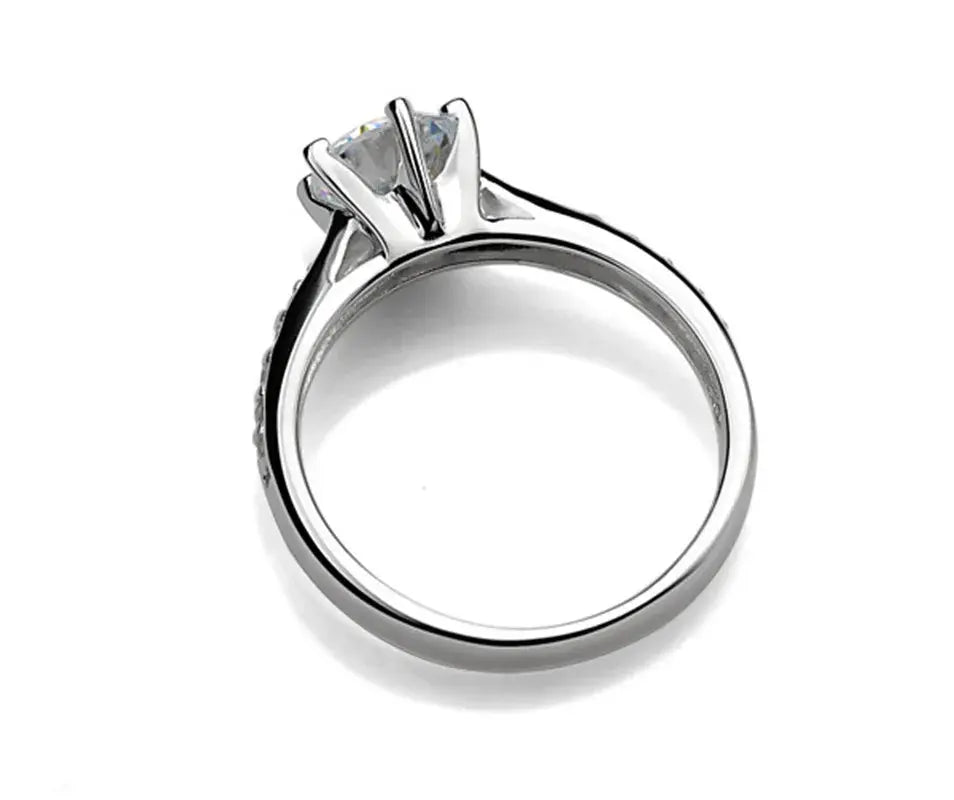 Luxury 925 Sterling Silver Classic Ring for Women Six claw jewelry simple 70ct diamond ring imitation diamond women's ring NovaCart