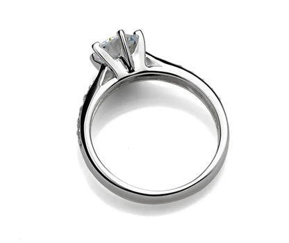 Luxury 925 Sterling Silver Classic Ring for Women Six claw jewelry simple 70ct diamond ring imitation diamond women's ring NovaCart