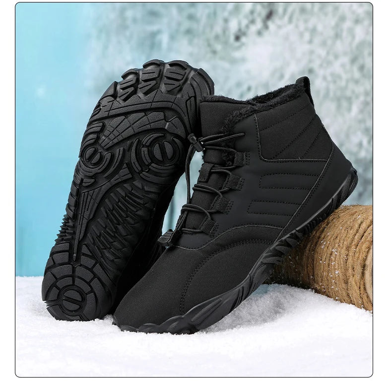 Snow Boots Men Winter Shoes Barefoot Ankle Boots 36-46 Couple Snow Shoes Outdoor Hiking Shoes Fur Warm Plush Boots NovaCart