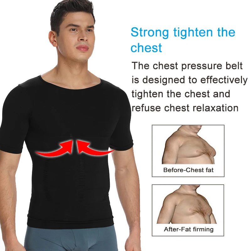 Mens Compression Shirt Undershirt Slimming Tank Top Workout Vest Abs Abdomen Slim Body Shaper NovaCart