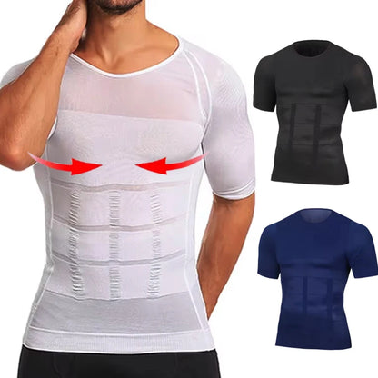 Mens Slimming Body Shaper Compression Shirt Tummy Control Slimmer Shapewear Gynecomastia Undershirt Posture Corrector Tops NovaCart
