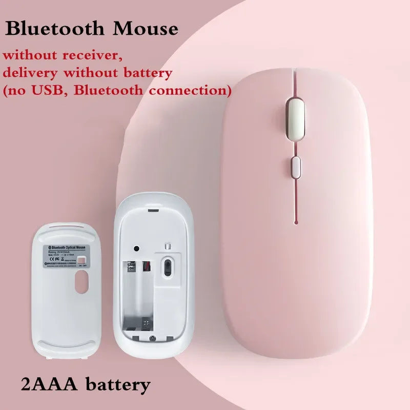Bluetooth 5.0 Wireless Mouse Ultra Slim Portable Silent Ergonomic for Laptop Tablet PC MacBook Phone Adjustable DPI Ergonomic Pi-Mart