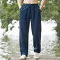 Men's Beach Pants Joggers  Streetwear Cotton Linen Sweatpants Casual Pants Hawaiian Vacation Loose Summer Long NovaCart