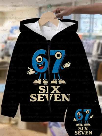 Hoodies For Kids 67 Six Seven Italian Brain Rot Math Joke Tops Y2k Game Saying Zipper Clothes Graphic Y2k Children's Hoodies NovaCart
