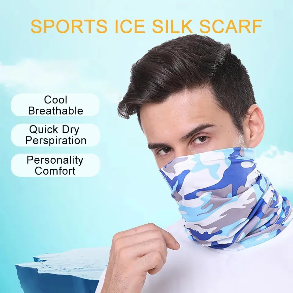 LOOGDEEL Sun Protection Bib Spring and Summer Motorcycle Neck Cover Sports Magic Bandana Riding Mask Full Face Outdoor Ice Silk Pi-Mart