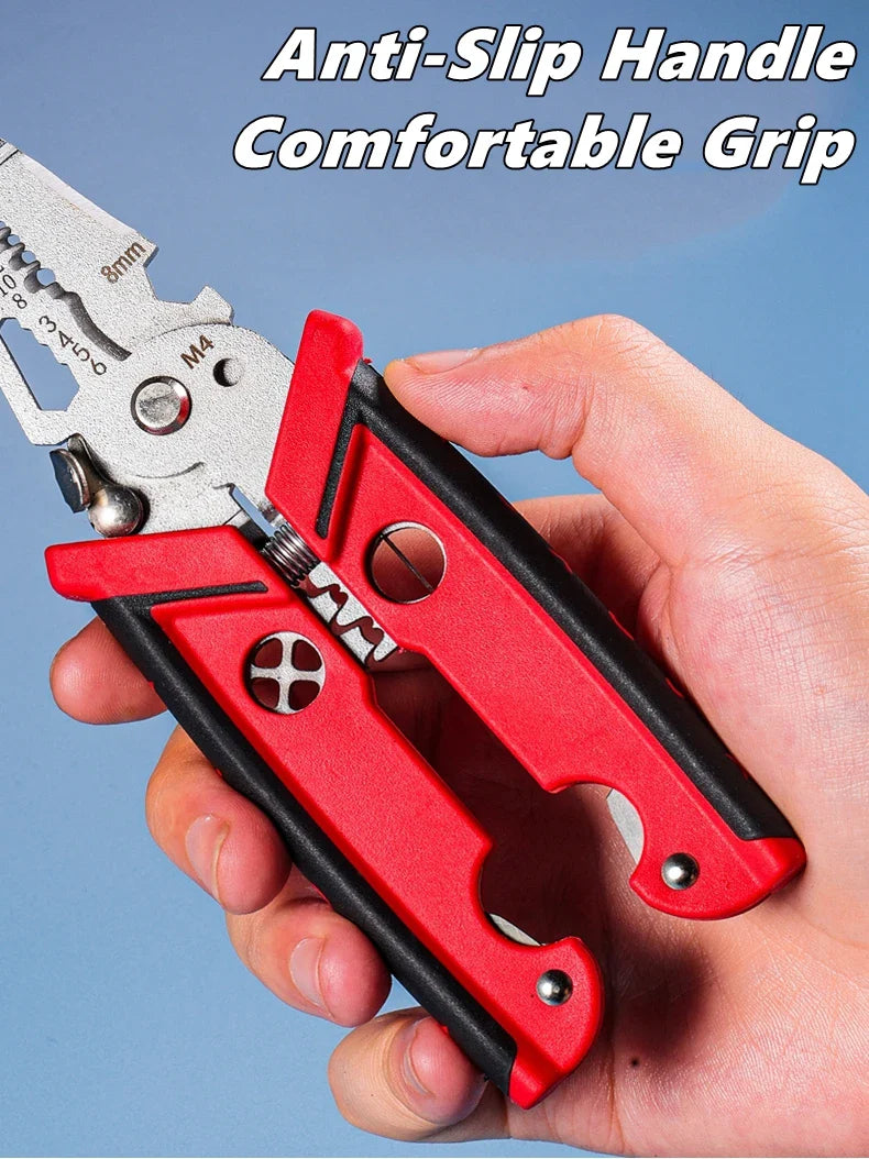 18 in 1 Electrician Pliers Multifunctional Wire Stripper Crimper Pliers Crimping Cutting Professional Electrician Tool Pi-Mart