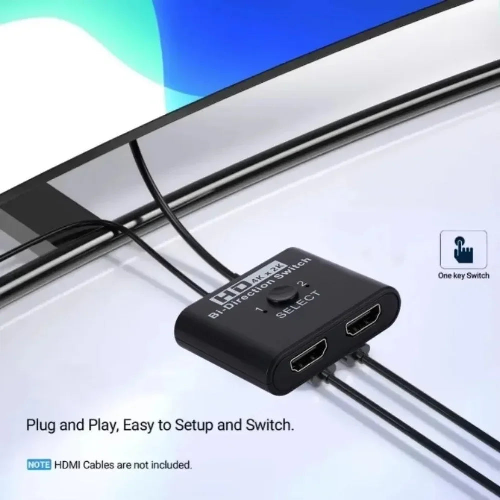 2 Ports Bi-Direction HDMI-compatible Video Switcher High Speed 4K 60Hz HDMI Splitter 2 in 1 out HDMI Switch 1x2/2x1 HUB Adapter Pi-Mart
