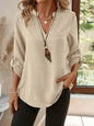 Elegant Casual V-neck Loose Sleeve Blouses