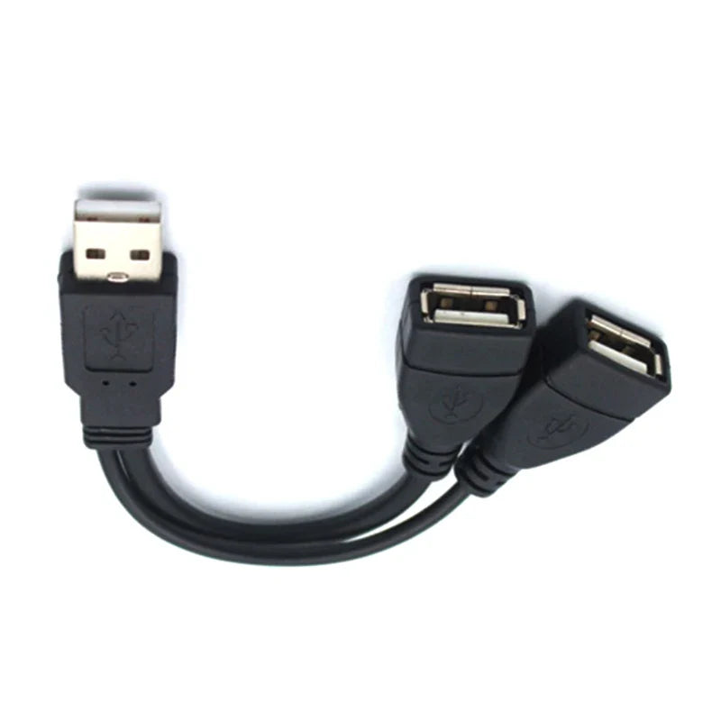 USB 2.0 Splitter Y Cable 1 Male to 2 Female Extension Cord Power Adapter Converter for PC Car Data Transmission Charging Pi-Mart
