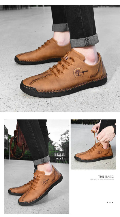 Hot Sale Comfortable Men's Casual Shoes Loafers Large Size Sneakers Quality PU Leather Handmade Shoes Men Flats Moccasins Shoes NovaCart
