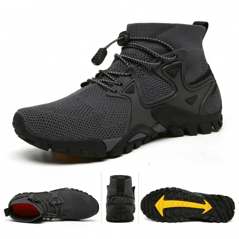 Shoes for Men Walking  2023 Summer New High Top Boots Breathable Mesh Mountaineering Outdoor Comfortable Leisure Travel Sneakers NovaCart