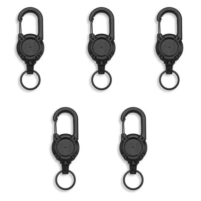 Outdoor Retractable Key Chain Mountaineering Buckle Key Chain Anti-loss Anti-theft High Rebound Easy To Pull Pi-Mart