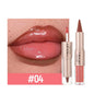2IN1 Tapered Gradient Lipliner Pen Nude Brown Mirror Glass Lip Gloss Matte Lip Liner Waterproof Lip Contour Non Stick Makeup NovaCart