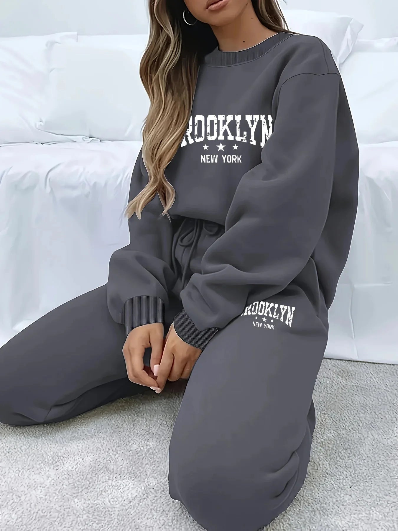 Women’s Plush Hoodie & Pants Sweater Set – Cozy Winter Tracksuit FitiqueFit